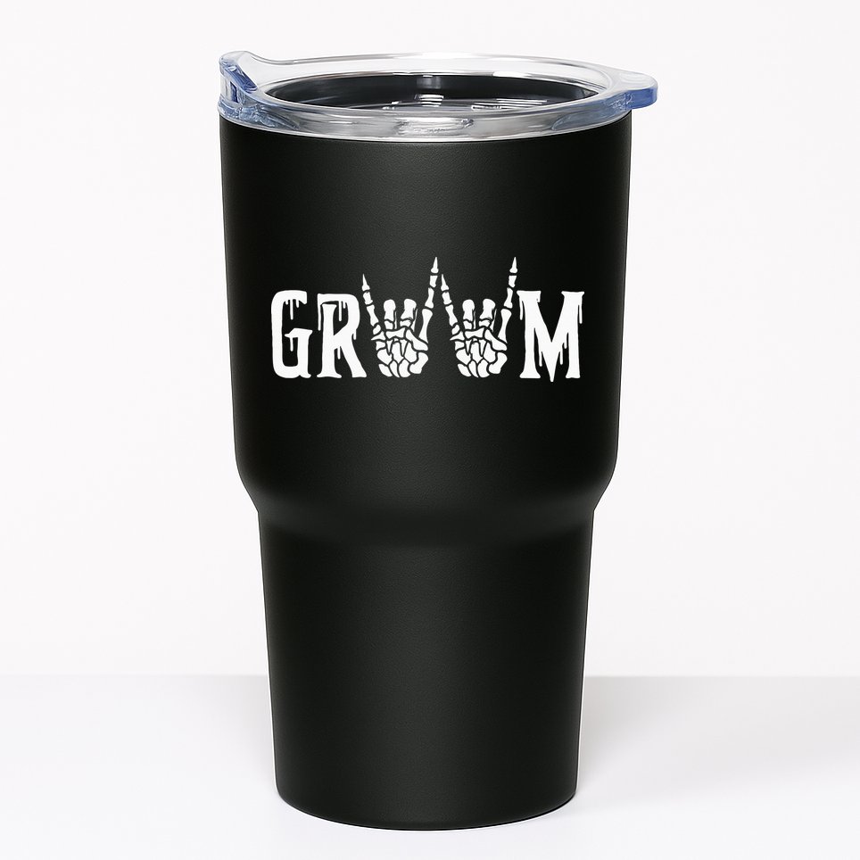 Gothic Skeleton Groom Wedding Just Married Spooky Halloween Tumbler