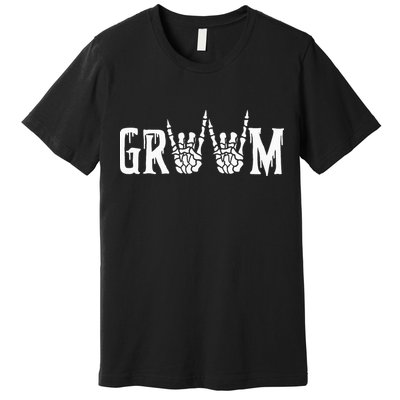 Gothic Skeleton Groom Wedding Just Married Spooky Halloween Premium T-Shirt