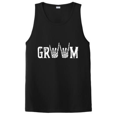 Gothic Skeleton Groom Wedding Just Married Spooky Halloween PosiCharge Competitor Tank