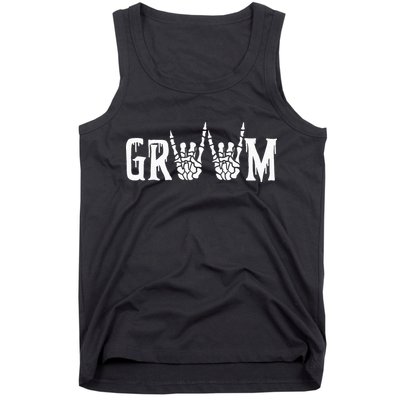 Gothic Skeleton Groom Wedding Just Married Spooky Halloween Tank Top