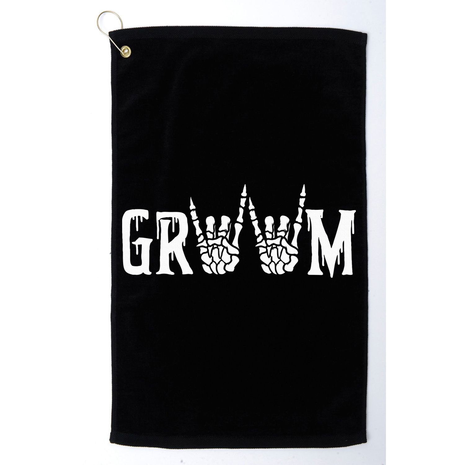 Gothic Skeleton Groom Wedding Just Married Spooky Halloween Golf Towel