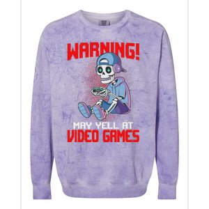 Gamer Skeleton Gaming Video Games Colorblast Crewneck Sweatshirt