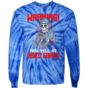 Gamer Skeleton Gaming Video Games Tie-Dye Long Sleeve Shirt