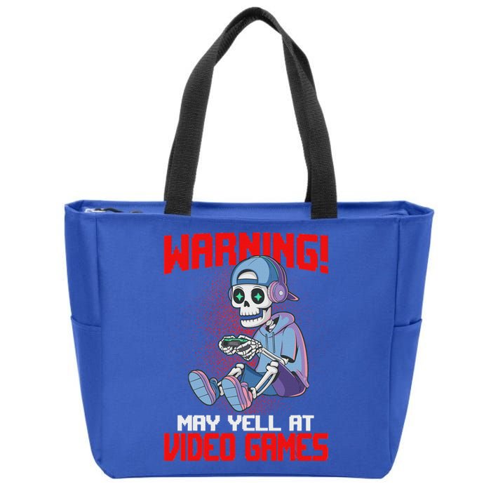 Gamer Skeleton Gaming Video Games Zip Tote Bag