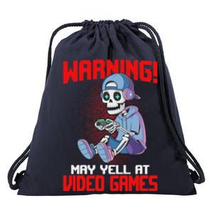 Gamer Skeleton Gaming Video Games Drawstring Bag