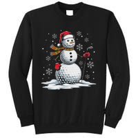 Golf Snowman Golf Player Santa Hat Christmas Funny Sweatshirt