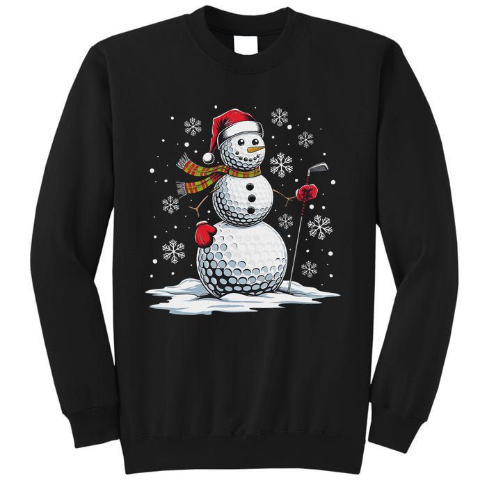 Golf Snowman Golf Player Santa Hat Christmas Funny Sweatshirt