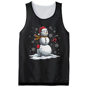 Golf Snowman Golf Player Santa Hat Christmas Funny Mesh Reversible Basketball Jersey Tank