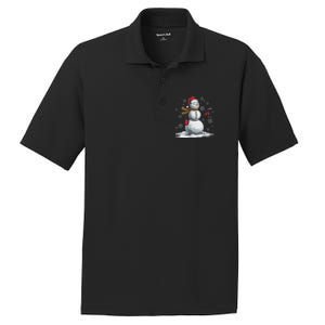 Golf Snowman Golf Player Santa Hat Christmas Funny PosiCharge RacerMesh Polo