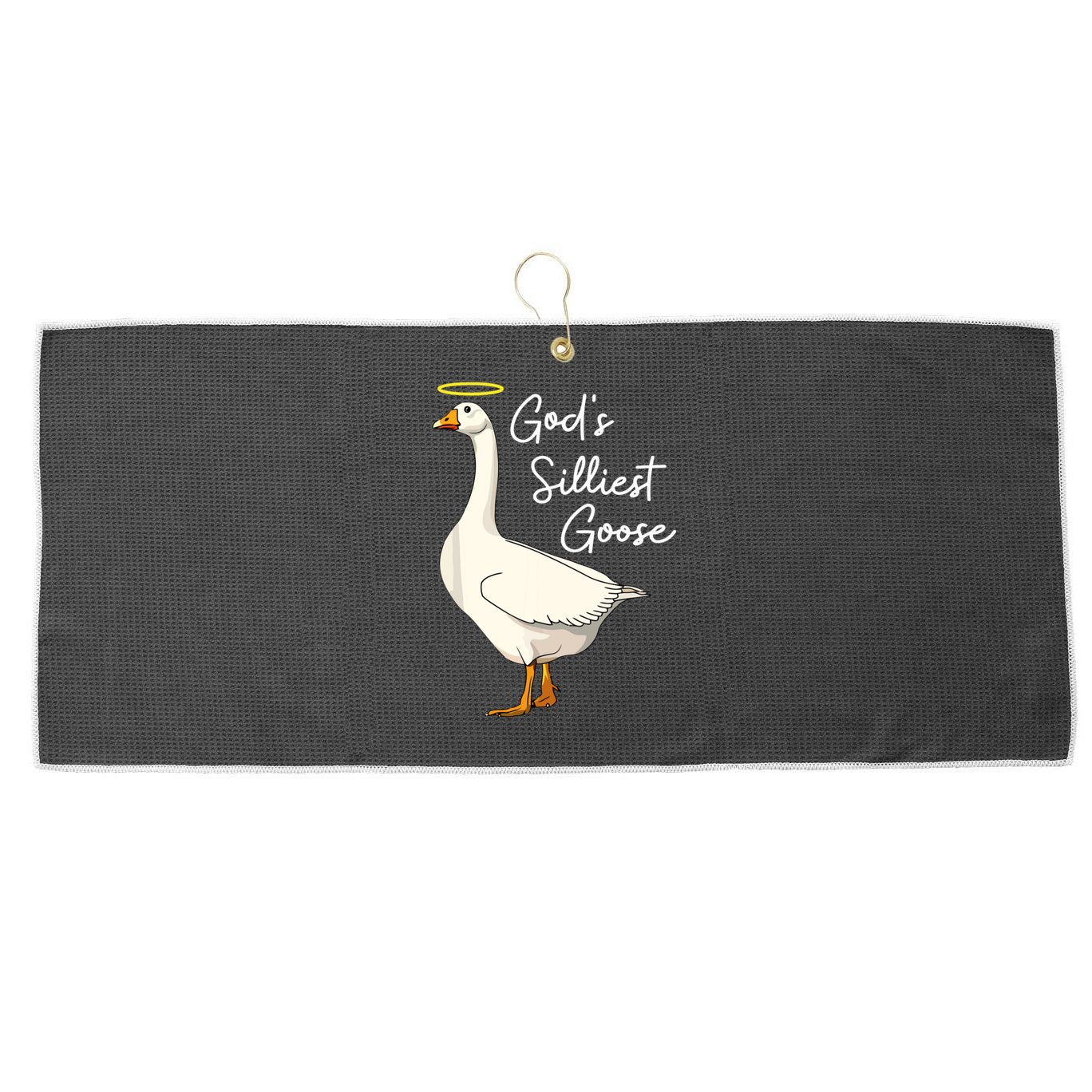 God's Silliest Goose Funny Large Microfiber Waffle Golf Towel