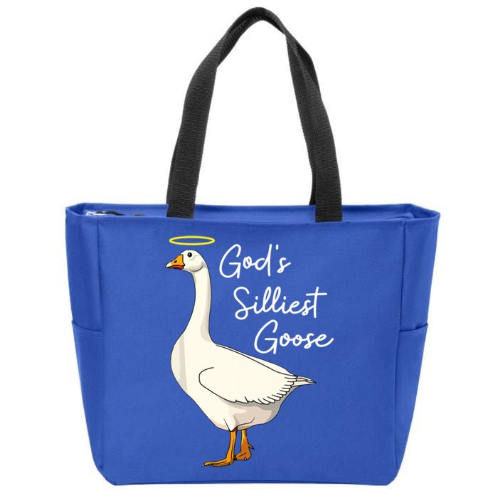 God's Silliest Goose Funny Zip Tote Bag