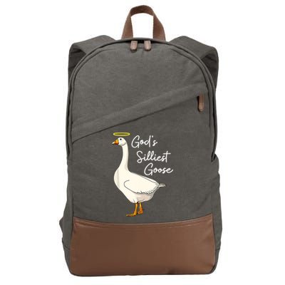 God's Silliest Goose Funny Cotton Canvas Backpack