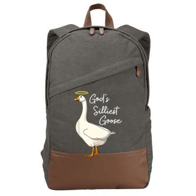 God's Silliest Goose Funny Cotton Canvas Backpack