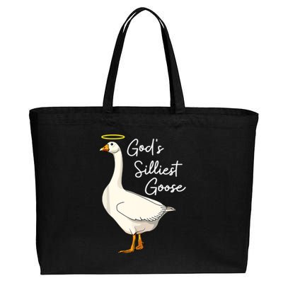 God's Silliest Goose Funny Cotton Canvas Jumbo Tote