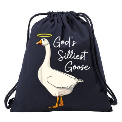 God's Silliest Goose Funny Drawstring Bag