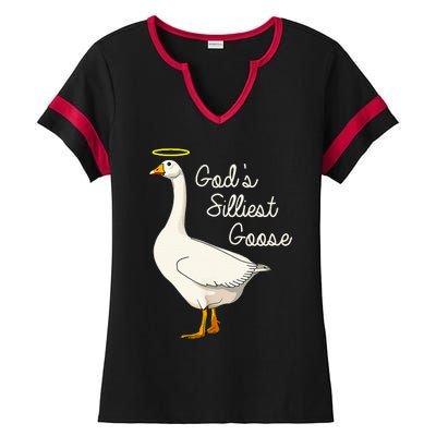 GodS Silliest Goose T GodS Silliest Goose Duck Ladies Halftime Notch Neck Tee