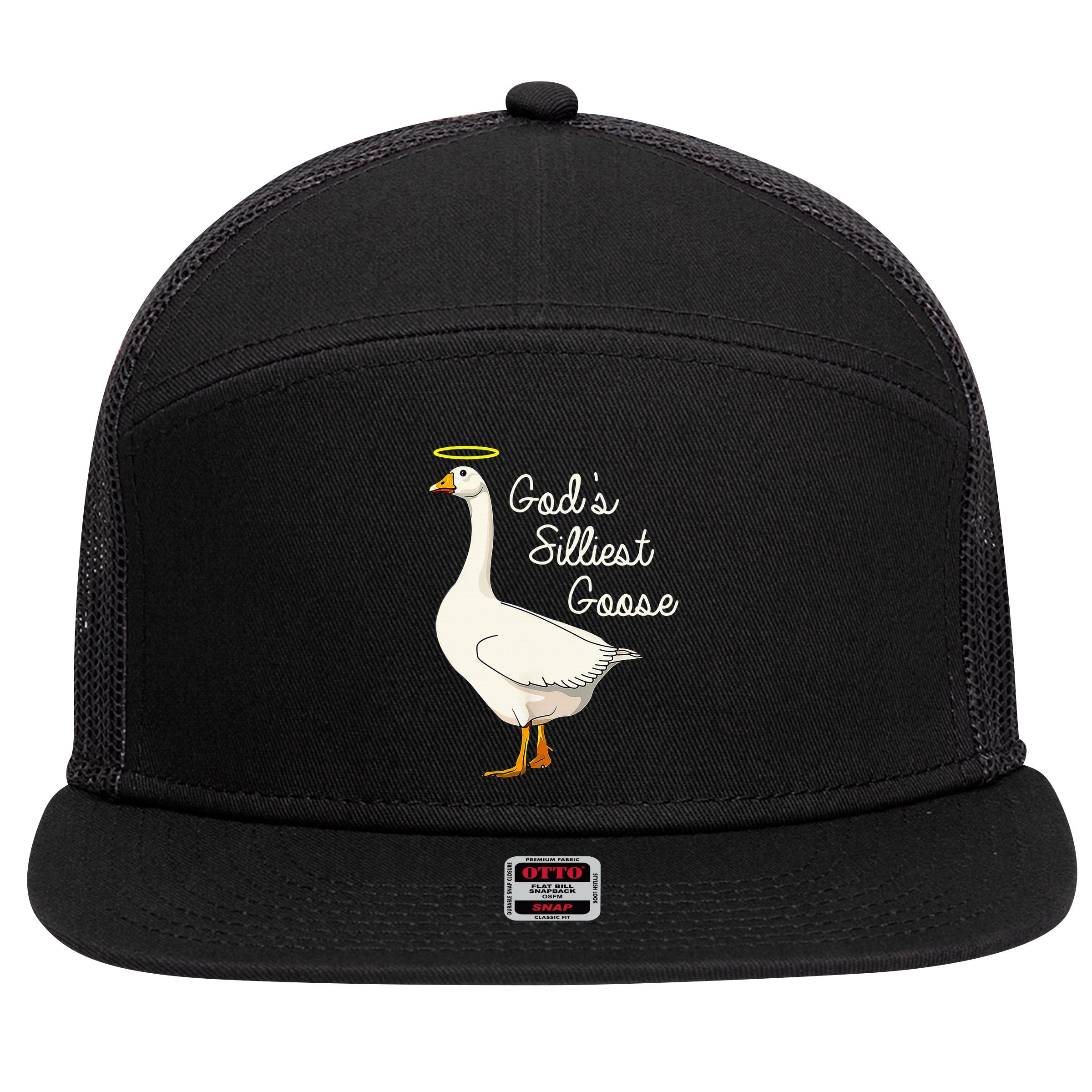 GodS Silliest Goose T GodS Silliest Goose Duck 7 Panel Mesh Trucker Snapback Hat
