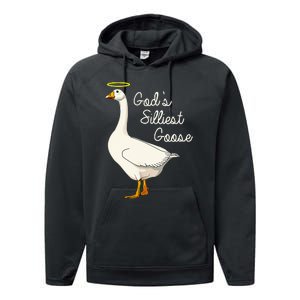 GodS Silliest Goose T GodS Silliest Goose Duck Performance Fleece Hoodie