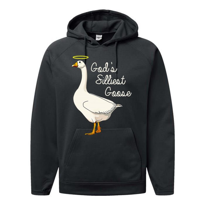 GodS Silliest Goose T GodS Silliest Goose Duck Performance Fleece Hoodie