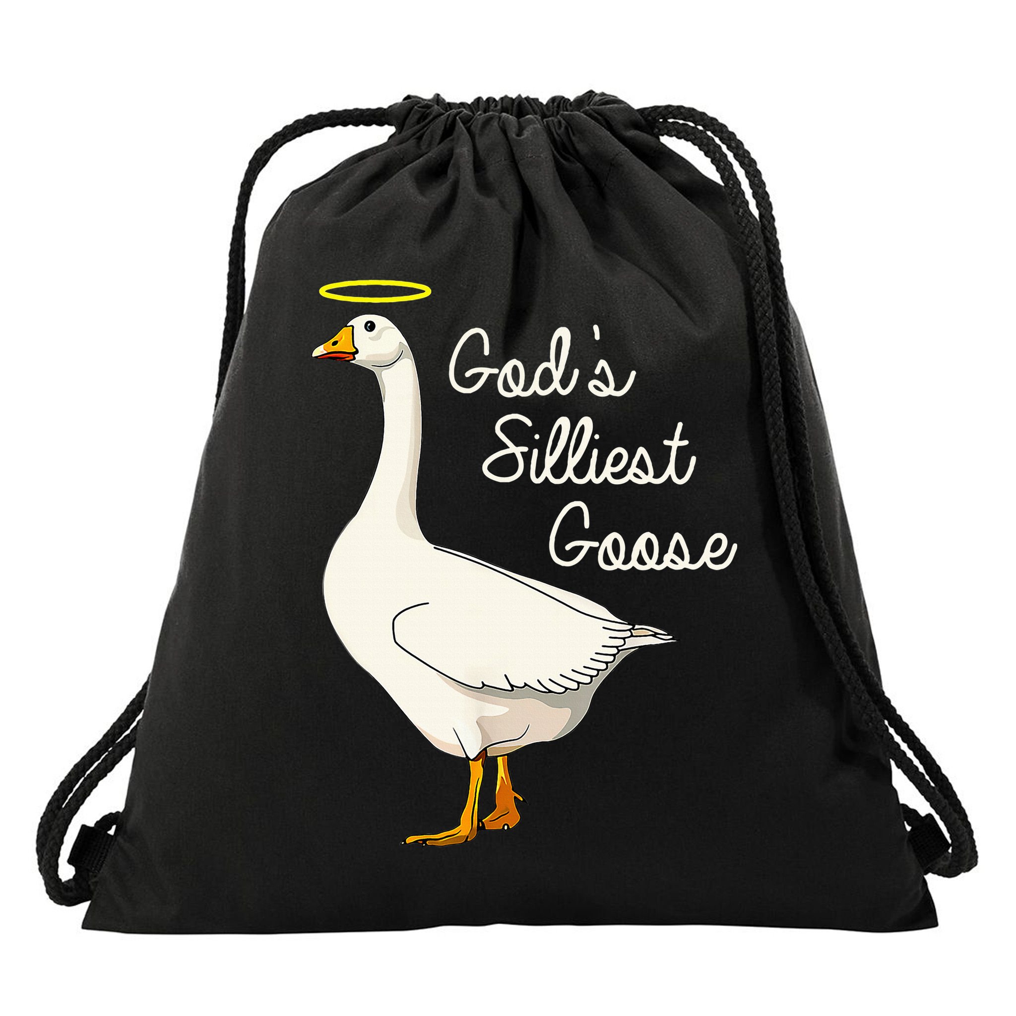 GodS Silliest Goose T GodS Silliest Goose Duck Drawstring Bag