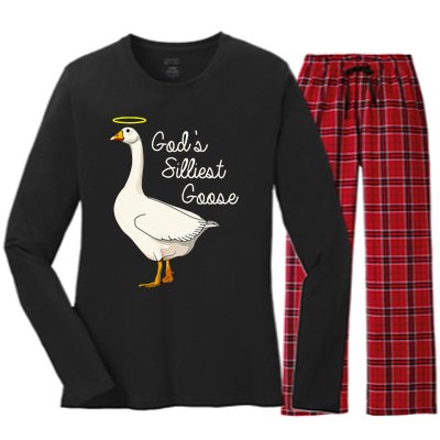 GodS Silliest Goose T GodS Silliest Goose Duck Women's Long Sleeve Flannel Pajama Set 