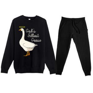 GodS Silliest Goose T GodS Silliest Goose Duck Premium Crewneck Sweatsuit Set