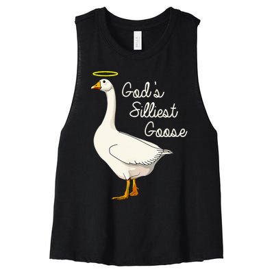 GodS Silliest Goose T GodS Silliest Goose Duck Women's Racerback Cropped Tank