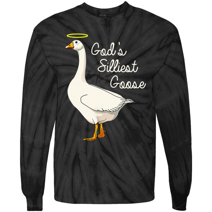 GodS Silliest Goose T GodS Silliest Goose Duck Tie-Dye Long Sleeve Shirt