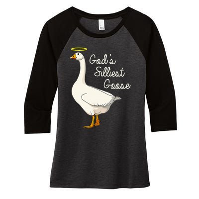 GodS Silliest Goose T GodS Silliest Goose Duck Women's Tri-Blend 3/4-Sleeve Raglan Shirt