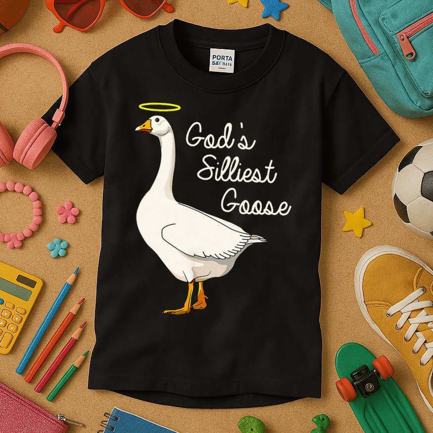 GodS Silliest Goose T GodS Silliest Goose Duck Kids T-Shirt