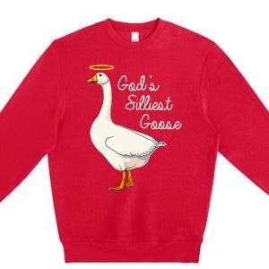 GodS Silliest Goose T GodS Silliest Goose Duck Premium Crewneck Sweatshirt