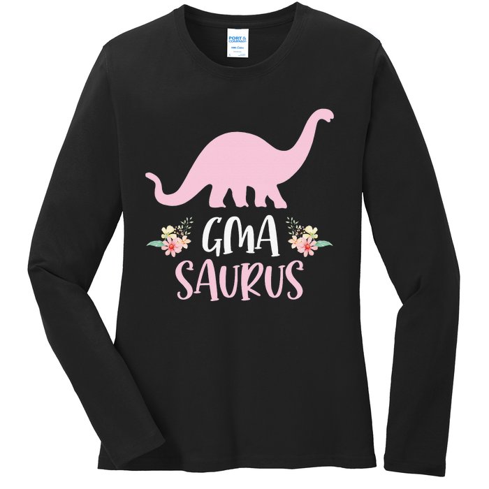 GMA Saurus Grandma Mother's Day Thanksgiving Christmas Ladies Long Sleeve Shirt