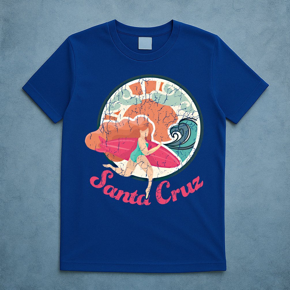Girl Surf Gift Santa Cruz Surfing Gift T-Shirt