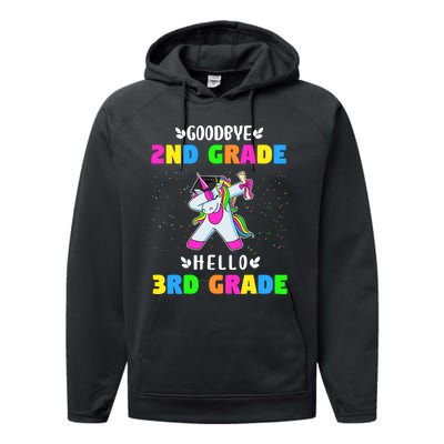 Goodbye Second Grade Hello Third Grade Performance Fleece Hoodie