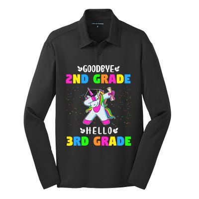 Goodbye Second Grade Hello Third Grade Silk Touch Performance Long Sleeve Polo