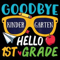Graduation Shirt Goodbye Kindergarten Hello 1st Grade School Flatbill Hat