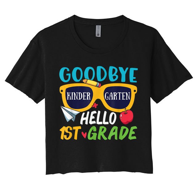 Graduation Shirt Goodbye Kindergarten Hello 1st Grade School Crop Top