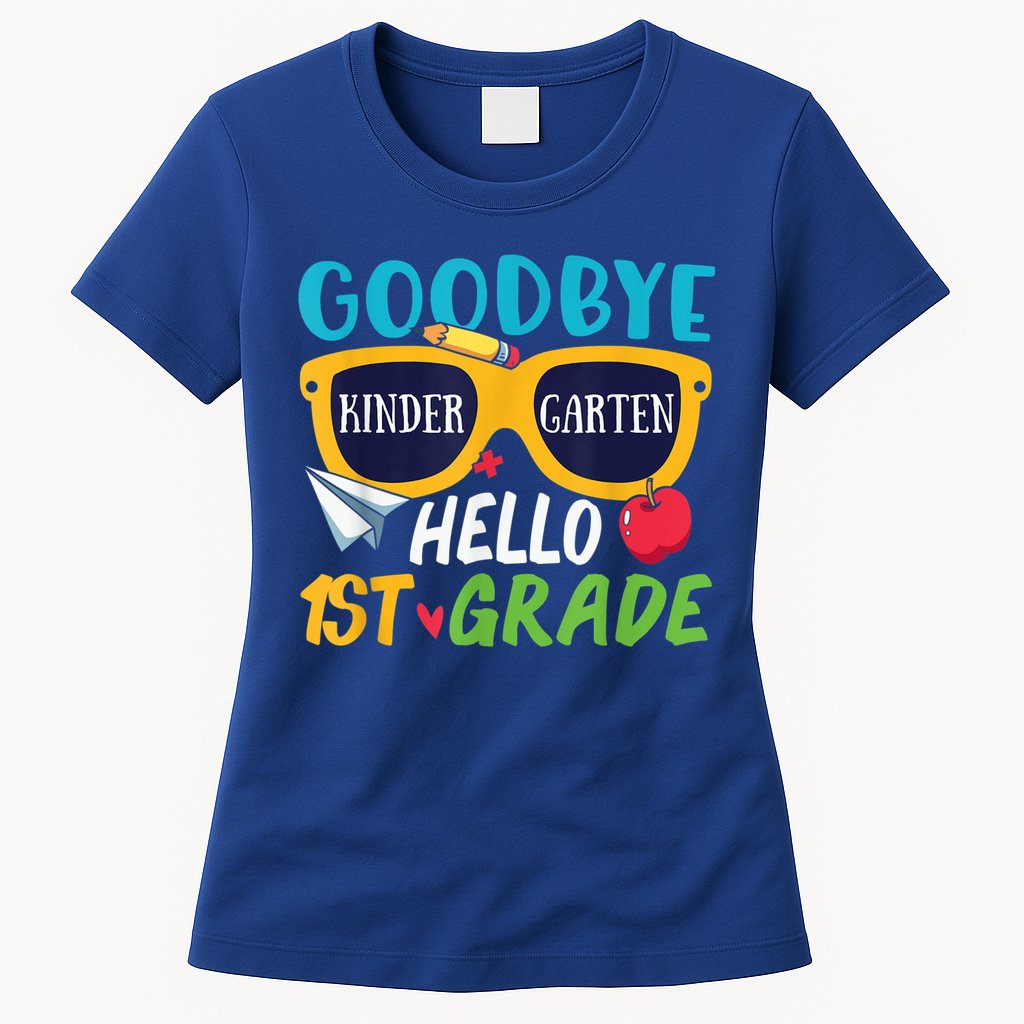 Graduation Shirt Goodbye Kindergarten Hello 1st Grade School Womens T-Shirt