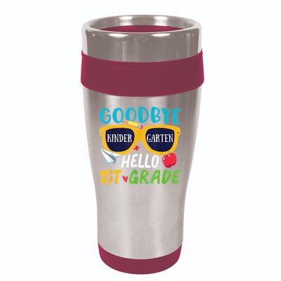 Graduation Shirt Goodbye Kindergarten Hello 1st Grade School 16oz Travel Tumbler