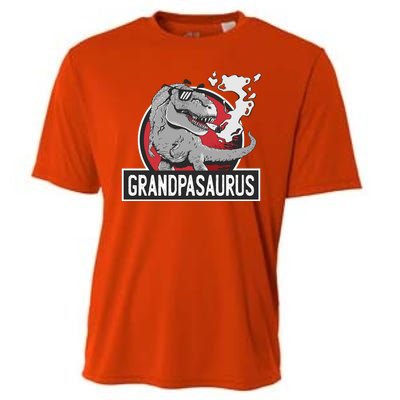 Grandpasaurus Smoking Grandpa Trex Funny Cooling Performance Crew T-Shirt