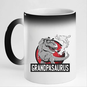 Grandpasaurus Smoking Grandpa Trex Funny 11oz Black Color Changing Mug