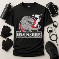 Grandpasaurus Smoking Grandpa Trex Funny Performance Shirt