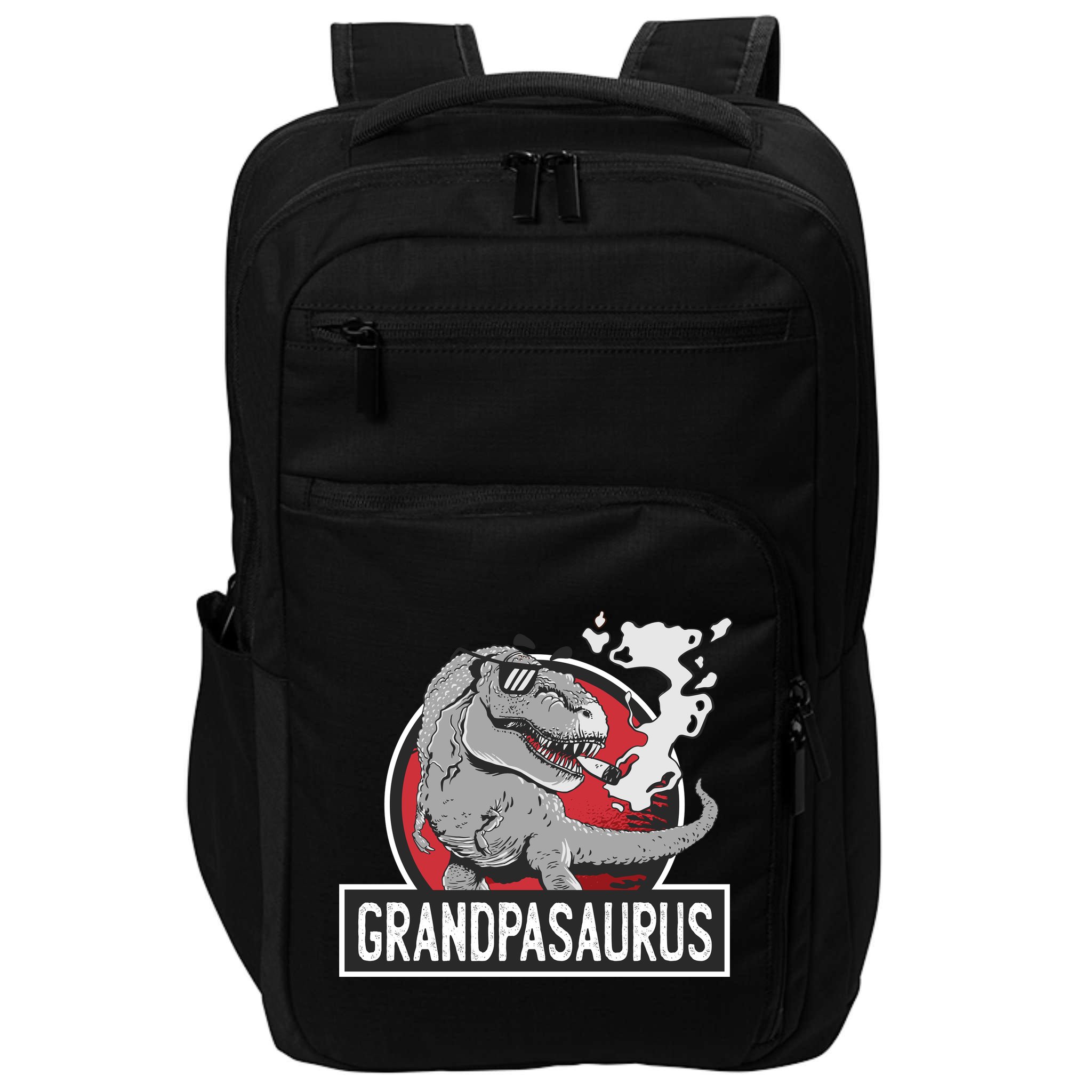 Grandpasaurus Smoking Grandpa Trex Funny Impact Tech Backpack