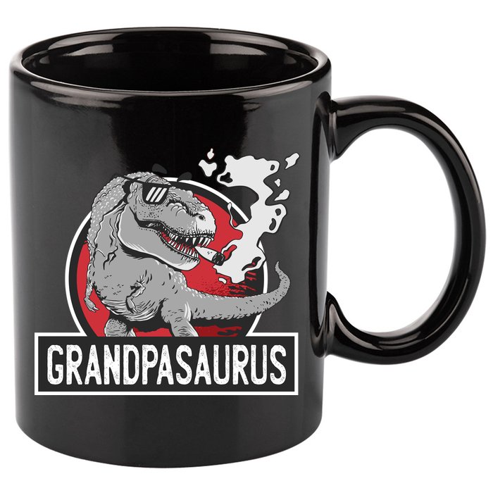 Grandpasaurus Smoking Grandpa Trex Funny 11oz C Handle Ceramic Mug