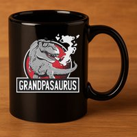 Grandpasaurus Smoking Grandpa Trex Funny 11oz C Handle Ceramic Mug