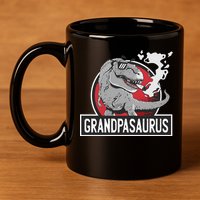 Grandpasaurus Smoking Grandpa Trex Funny 11oz C Handle Ceramic Mug