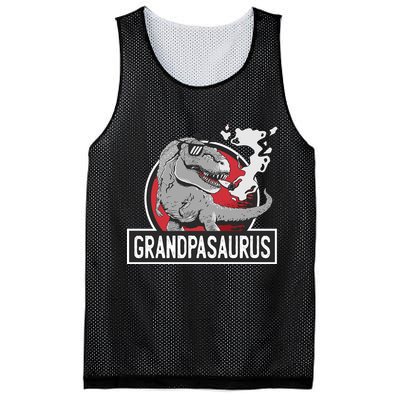 Grandpasaurus Smoking Grandpa Trex Funny Mesh Reversible Basketball Jersey Tank