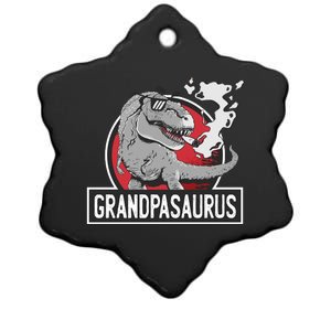 Grandpasaurus Smoking Grandpa Trex Funny Ceramic Star Ornament