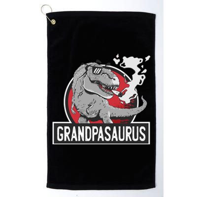 Grandpasaurus Smoking Grandpa Trex Funny Platinum Collection Golf Towel