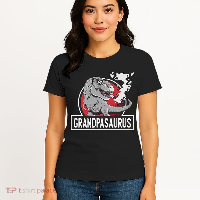 Grandpasaurus Smoking Grandpa Trex Funny Womens T-Shirt